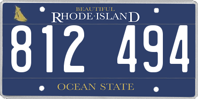 RI license plate 812494