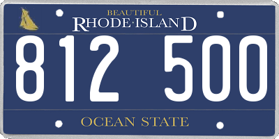 RI license plate 812500