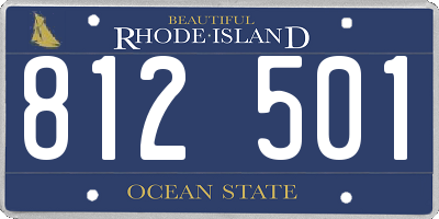 RI license plate 812501