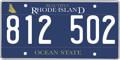 RI license plate 812502