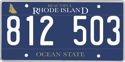 RI license plate 812503