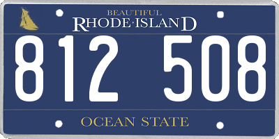 RI license plate 812508