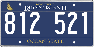 RI license plate 812521
