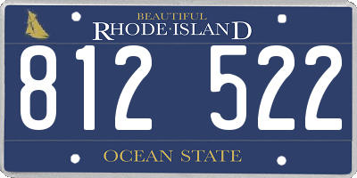 RI license plate 812522