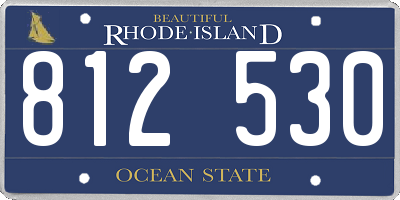 RI license plate 812530
