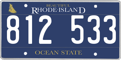 RI license plate 812533