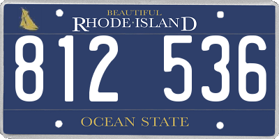 RI license plate 812536