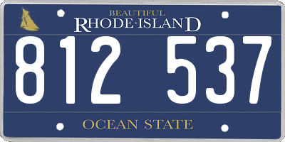 RI license plate 812537