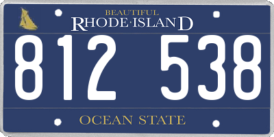 RI license plate 812538