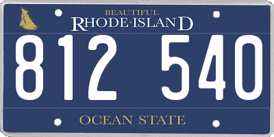 RI license plate 812540