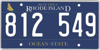 RI license plate 812549