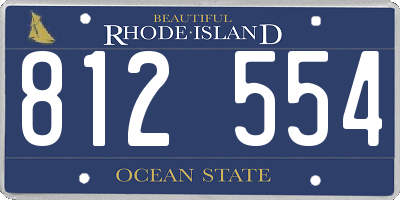 RI license plate 812554