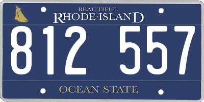 RI license plate 812557