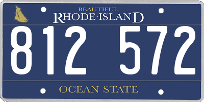 RI license plate 812572