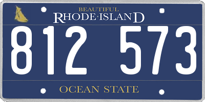 RI license plate 812573
