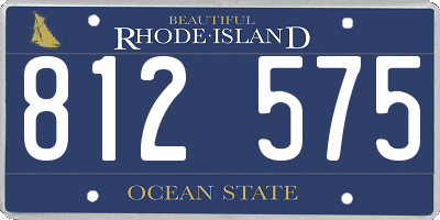 RI license plate 812575