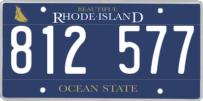 RI license plate 812577