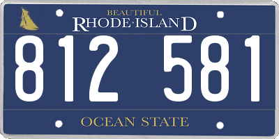 RI license plate 812581