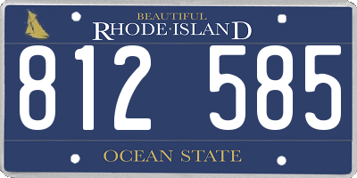 RI license plate 812585