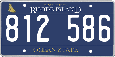 RI license plate 812586