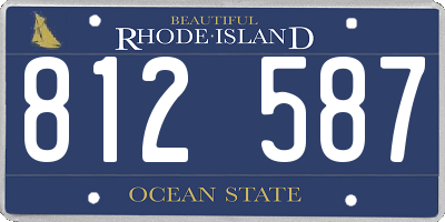 RI license plate 812587
