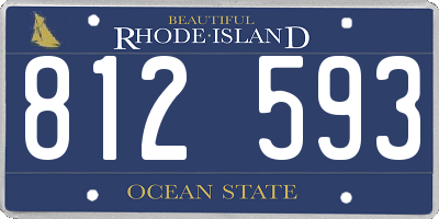 RI license plate 812593
