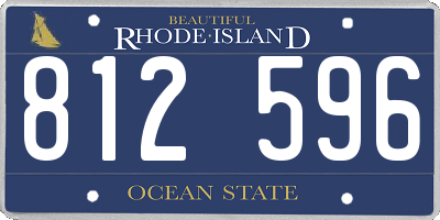 RI license plate 812596