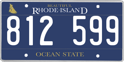RI license plate 812599