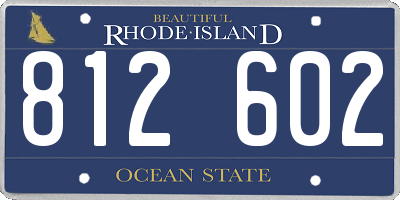 RI license plate 812602