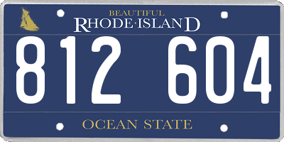 RI license plate 812604
