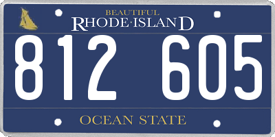 RI license plate 812605