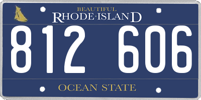 RI license plate 812606