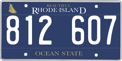 RI license plate 812607