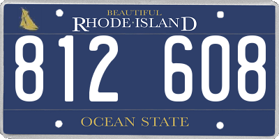 RI license plate 812608