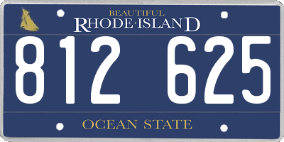 RI license plate 812625