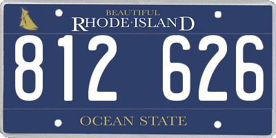 RI license plate 812626