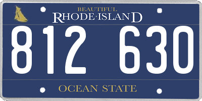 RI license plate 812630