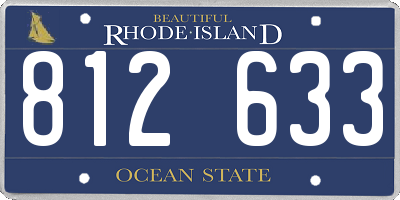 RI license plate 812633