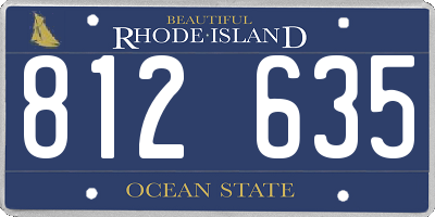 RI license plate 812635