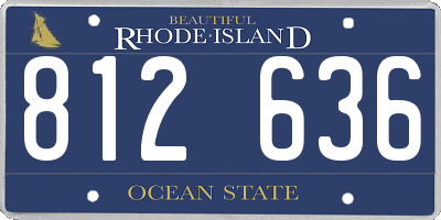 RI license plate 812636