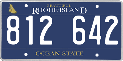 RI license plate 812642