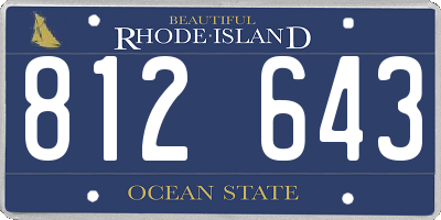 RI license plate 812643