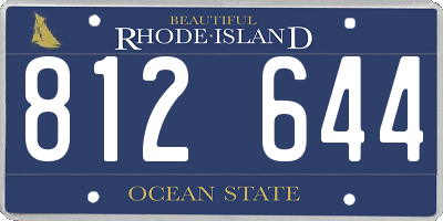 RI license plate 812644