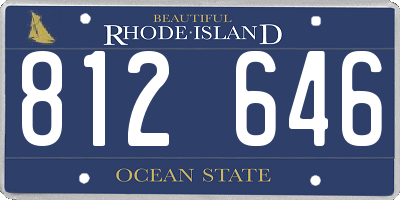 RI license plate 812646