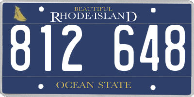 RI license plate 812648