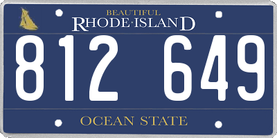 RI license plate 812649