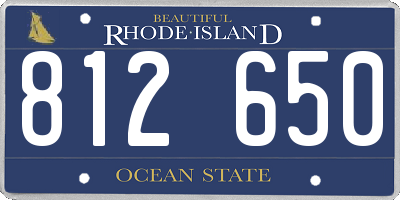 RI license plate 812650