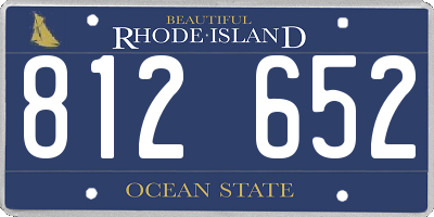 RI license plate 812652