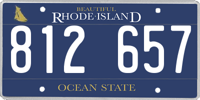 RI license plate 812657