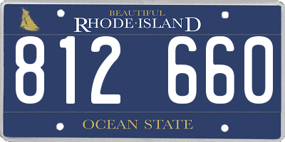 RI license plate 812660